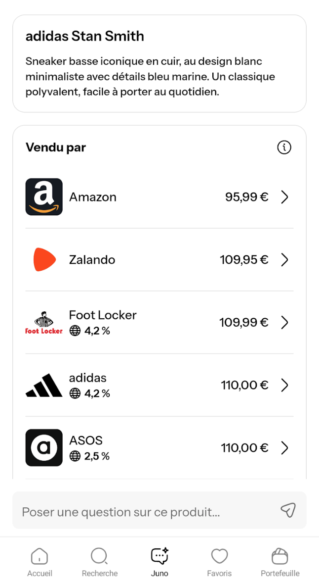 4.2% cash back on a pair of Stan Smiths bought through Joko